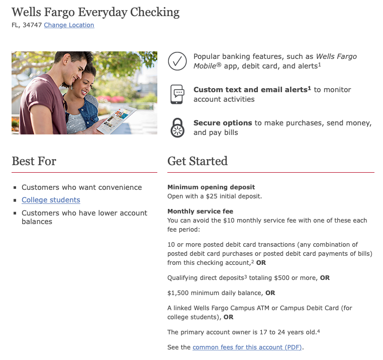 Wells Fargo Checking account