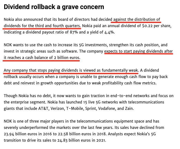 Dividends cuts