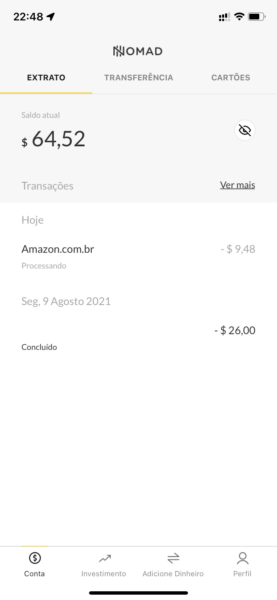 cartão de débito internacional