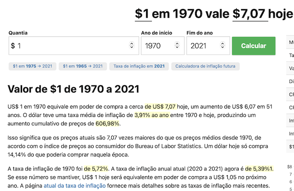 inflação EUA